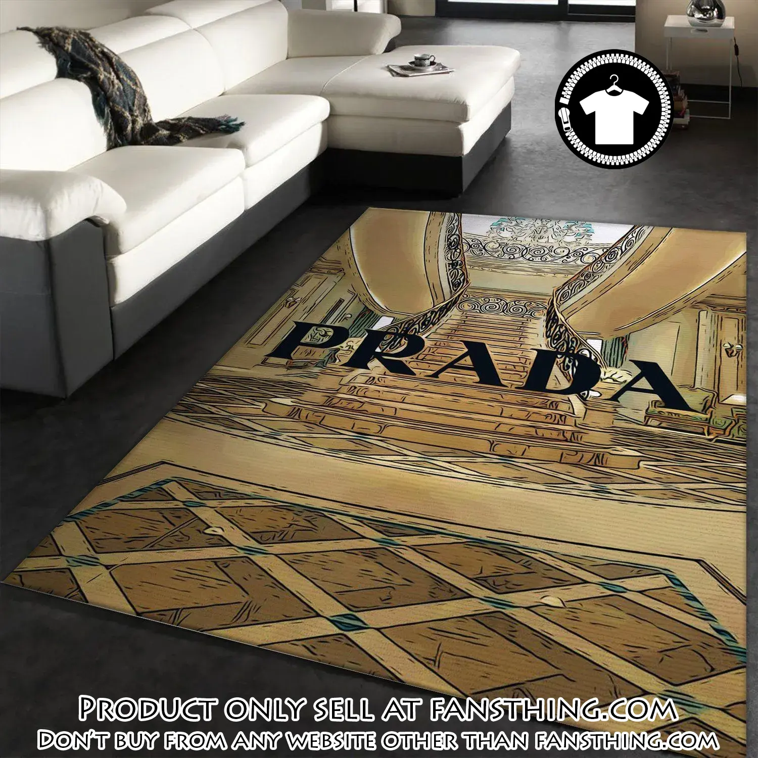 Prada fashion area rug fashion brand rug floor decor home decor fst5646123